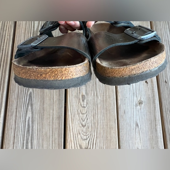 Birkenstock Arizona Soft Footbed Leather - Metallic Anthracite Sz 40 (M7 W9) - Picture 9 of 12